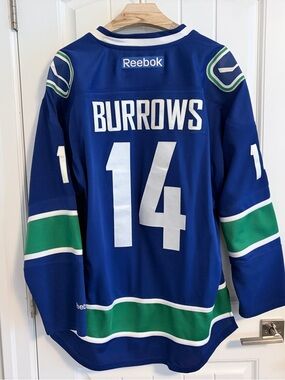 Authentic Reebok Vancouver Canucks Alex Burrows Blue Orca Jersey Size XXL 2XL